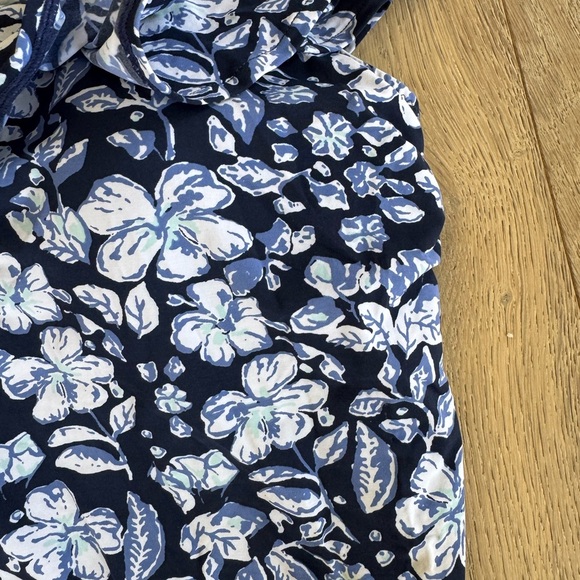 Vineyard Vines Hibiscus Floral Ruffle One-Shoulder One-Piece Small - Picture 2 of 5